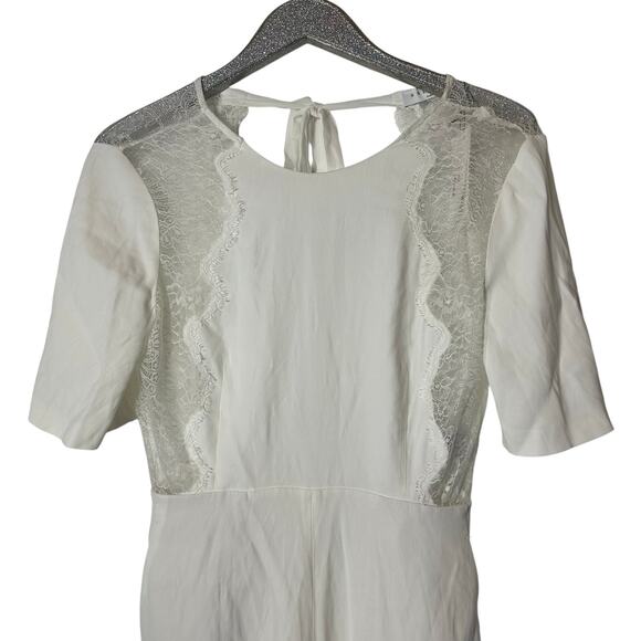 SANDRO Dilan Open Back Romper In Ecru NEW - Picture 2 of 8